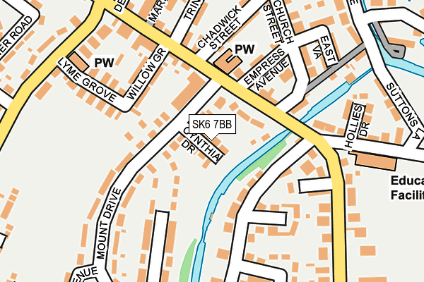 SK6 7BB map - OS OpenMap – Local (Ordnance Survey)