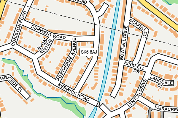 SK6 8AJ map - OS OpenMap – Local (Ordnance Survey)