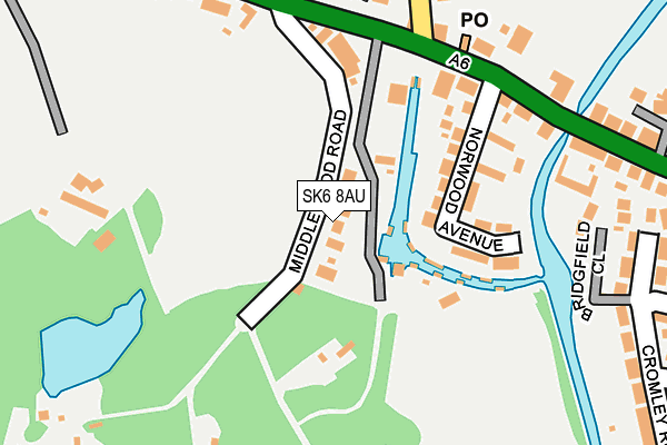 SK6 8AU map - OS OpenMap – Local (Ordnance Survey)