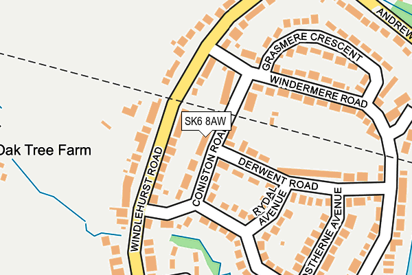 SK6 8AW map - OS OpenMap – Local (Ordnance Survey)