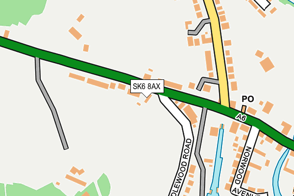 SK6 8AX map - OS OpenMap – Local (Ordnance Survey)