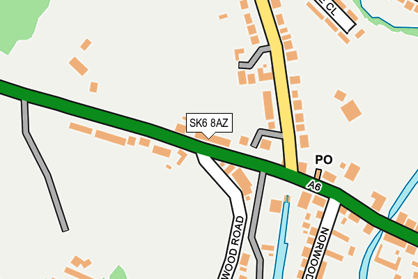 SK6 8AZ map - OS OpenMap – Local (Ordnance Survey)