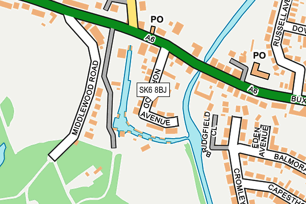 SK6 8BJ map - OS OpenMap – Local (Ordnance Survey)