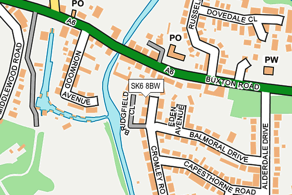 SK6 8BW map - OS OpenMap – Local (Ordnance Survey)