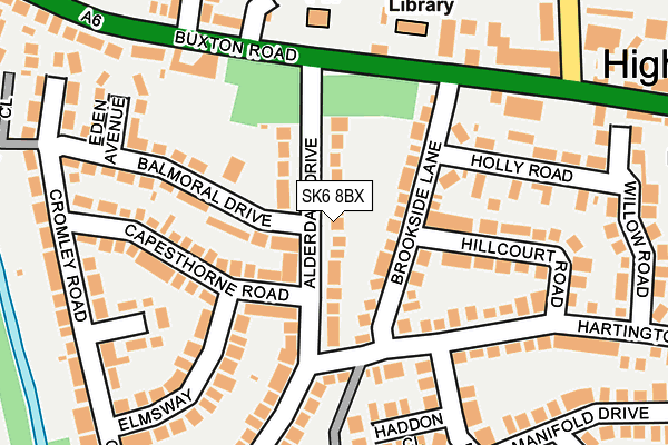 SK6 8BX map - OS OpenMap – Local (Ordnance Survey)