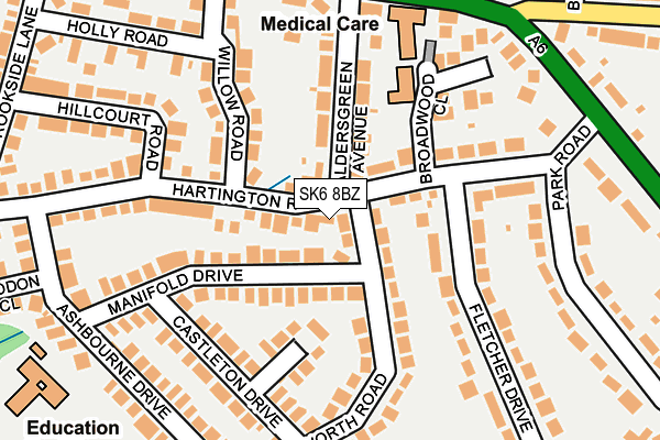 SK6 8BZ map - OS OpenMap – Local (Ordnance Survey)