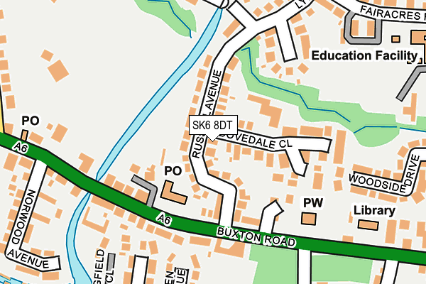 SK6 8DT map - OS OpenMap – Local (Ordnance Survey)