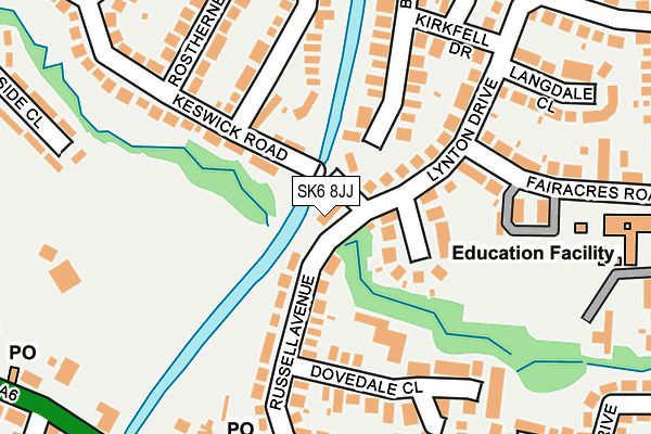 SK6 8JJ map - OS OpenMap – Local (Ordnance Survey)