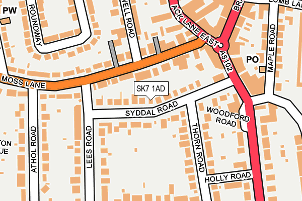 SK7 1AD map - OS OpenMap – Local (Ordnance Survey)