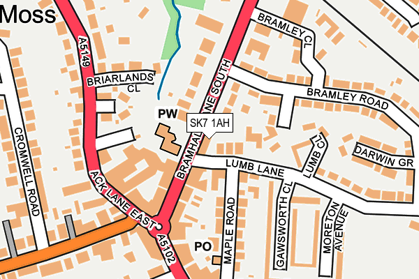 SK7 1AH map - OS OpenMap – Local (Ordnance Survey)