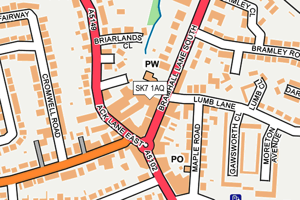 SK7 1AQ map - OS OpenMap – Local (Ordnance Survey)