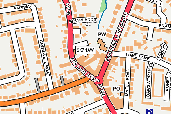 SK7 1AW map - OS OpenMap – Local (Ordnance Survey)
