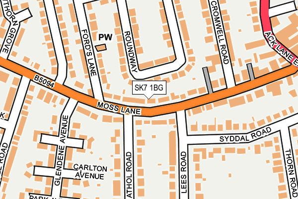 SK7 1BG map - OS OpenMap – Local (Ordnance Survey)