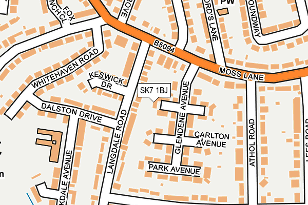 SK7 1BJ map - OS OpenMap – Local (Ordnance Survey)