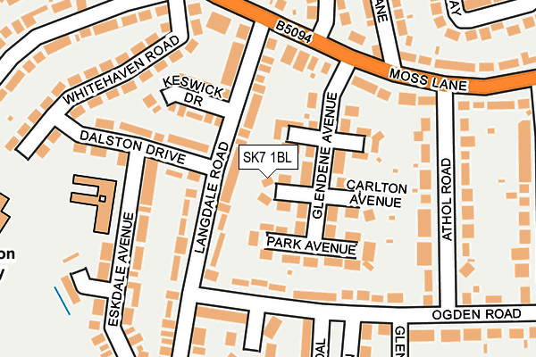 SK7 1BL map - OS OpenMap – Local (Ordnance Survey)