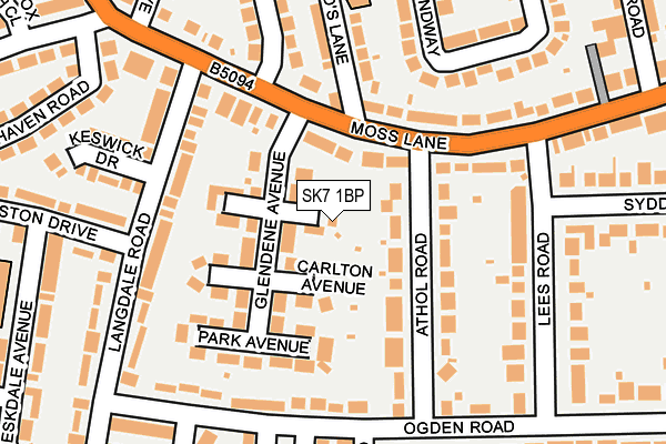 SK7 1BP map - OS OpenMap – Local (Ordnance Survey)