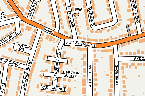 SK7 1BQ map - OS OpenMap – Local (Ordnance Survey)