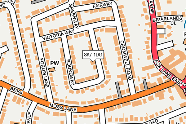 SK7 1DG map - OS OpenMap – Local (Ordnance Survey)