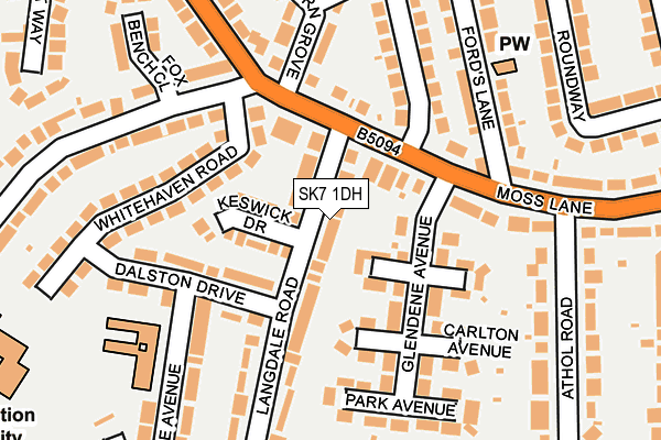 SK7 1DH map - OS OpenMap – Local (Ordnance Survey)