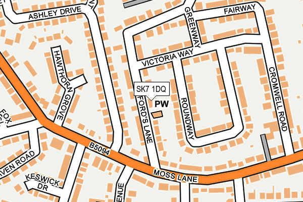 SK7 1DQ map - OS OpenMap – Local (Ordnance Survey)