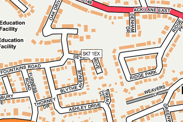 SK7 1EX map - OS OpenMap – Local (Ordnance Survey)