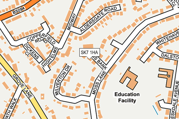 SK7 1HA map - OS OpenMap – Local (Ordnance Survey)