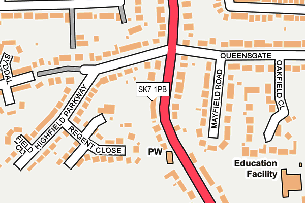 SK7 1PB map - OS OpenMap – Local (Ordnance Survey)