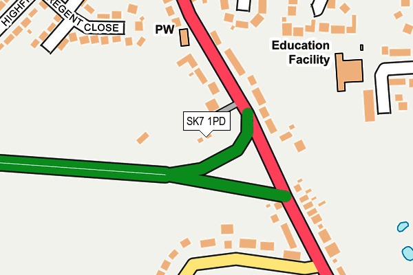 SK7 1PD map - OS OpenMap – Local (Ordnance Survey)