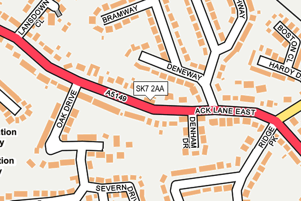 SK7 2AA map - OS OpenMap – Local (Ordnance Survey)