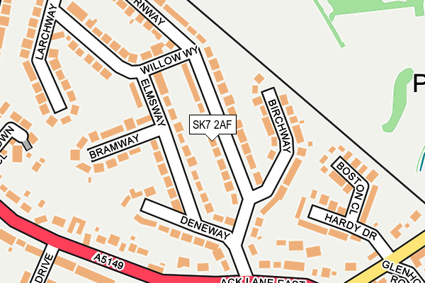 SK7 2AF map - OS OpenMap – Local (Ordnance Survey)