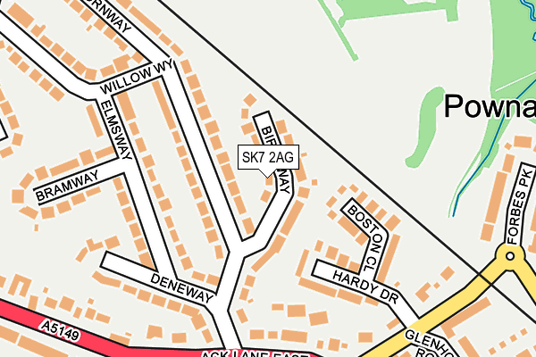 SK7 2AG map - OS OpenMap – Local (Ordnance Survey)