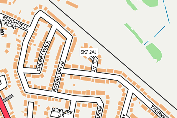 SK7 2AJ map - OS OpenMap – Local (Ordnance Survey)