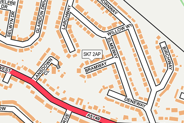 SK7 2AP map - OS OpenMap – Local (Ordnance Survey)
