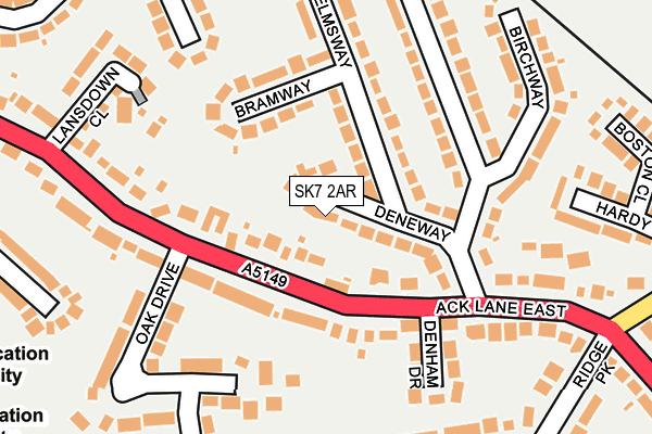 SK7 2AR map - OS OpenMap – Local (Ordnance Survey)