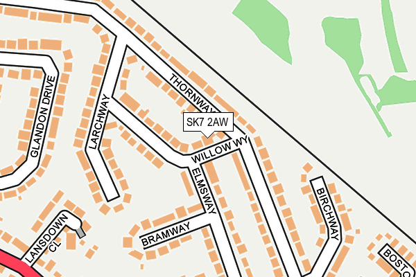 SK7 2AW map - OS OpenMap – Local (Ordnance Survey)