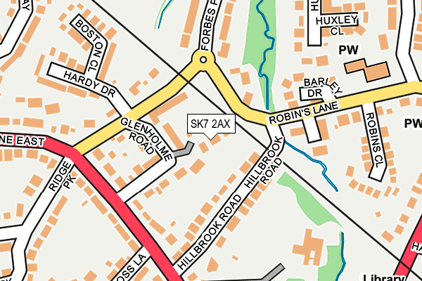 SK7 2AX map - OS OpenMap – Local (Ordnance Survey)