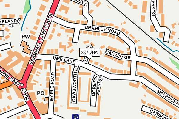 SK7 2BA map - OS OpenMap – Local (Ordnance Survey)