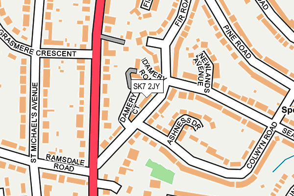 SK7 2JY map - OS OpenMap – Local (Ordnance Survey)