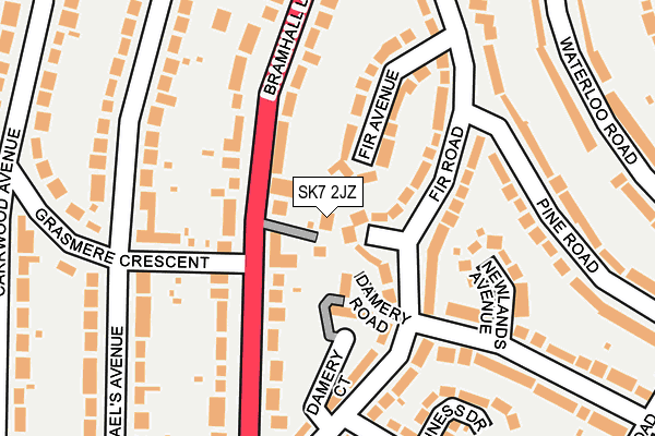 SK7 2JZ map - OS OpenMap – Local (Ordnance Survey)