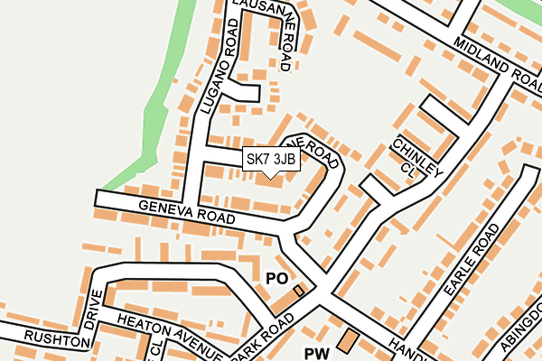 SK7 3JB map - OS OpenMap – Local (Ordnance Survey)