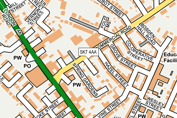 SK7 4AA map - OS OpenMap – Local (Ordnance Survey)