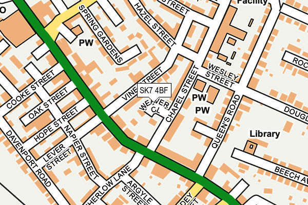 SK7 4BF map - OS OpenMap – Local (Ordnance Survey)