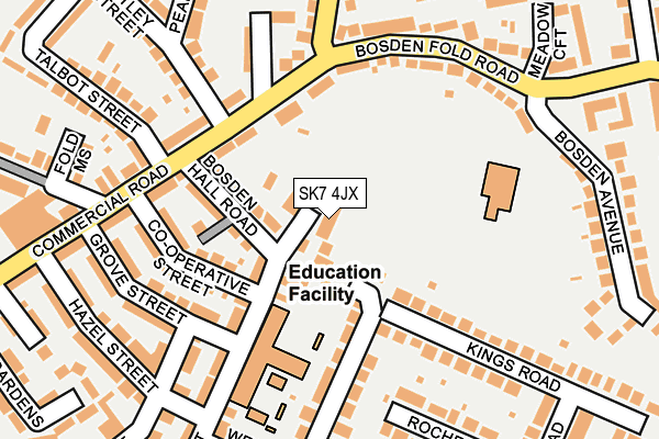 SK7 4JX map - OS OpenMap – Local (Ordnance Survey)