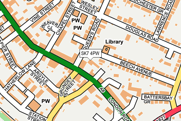 SK7 4PW map - OS OpenMap – Local (Ordnance Survey)