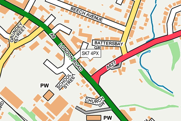 SK7 4PX map - OS OpenMap – Local (Ordnance Survey)