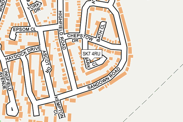 SK7 4RU map - OS OpenMap – Local (Ordnance Survey)