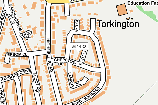 SK7 4RX map - OS OpenMap – Local (Ordnance Survey)