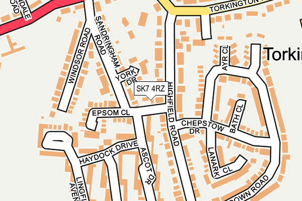 SK7 4RZ map - OS OpenMap – Local (Ordnance Survey)