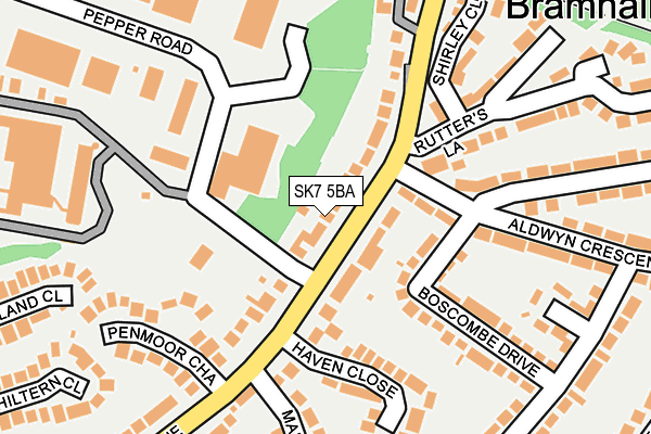 SK7 5BA map - OS OpenMap – Local (Ordnance Survey)