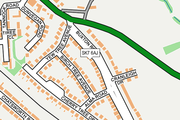 SK7 6AJ map - OS OpenMap – Local (Ordnance Survey)
